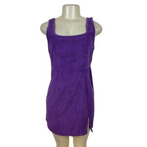 Jayes Womens Purple Mini Dress Corduroy Texture Sleeveless Zipper Size M